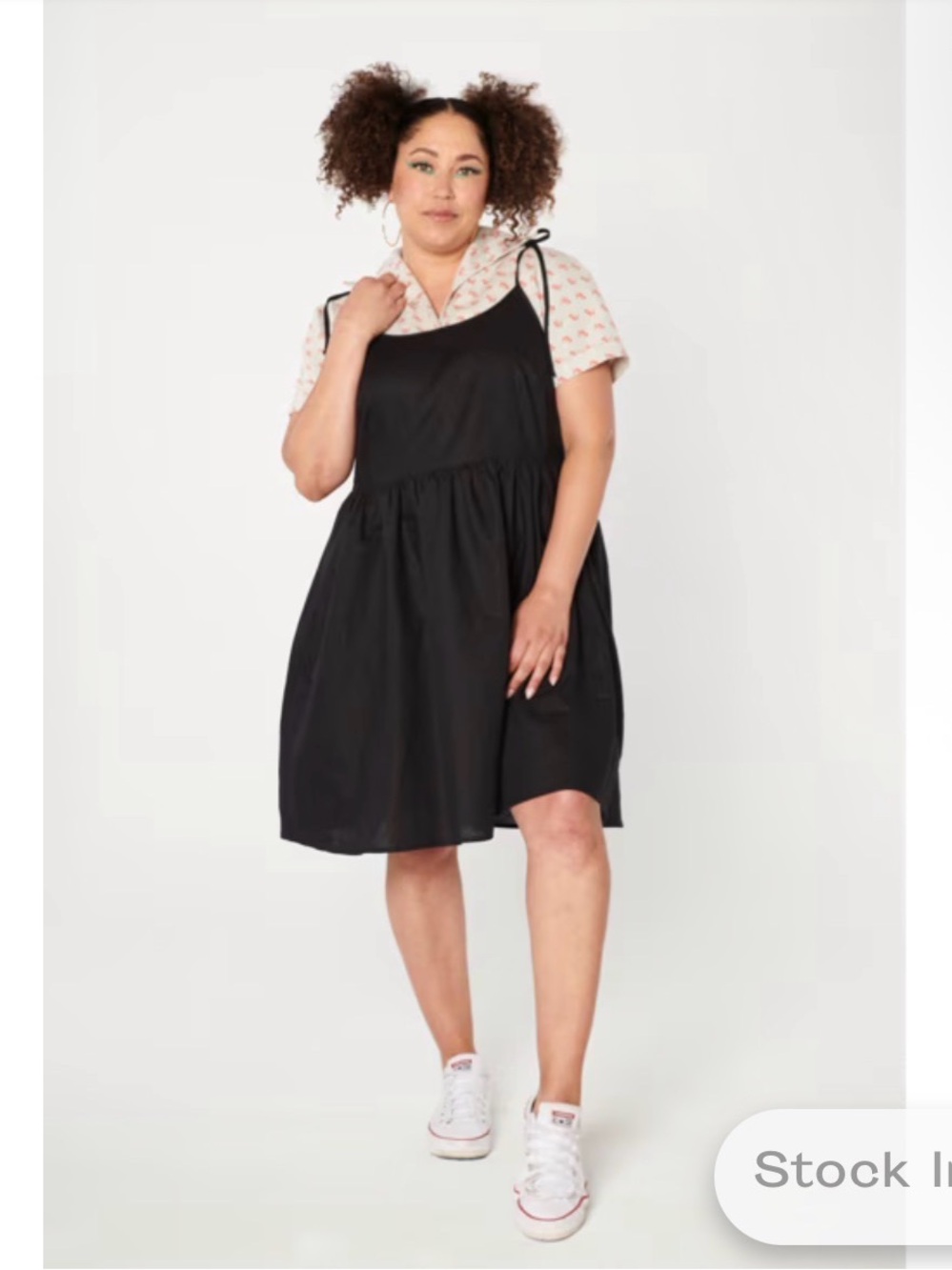 Tuesday of California Black Breakfast Slip Dress - tie straps - size 1x